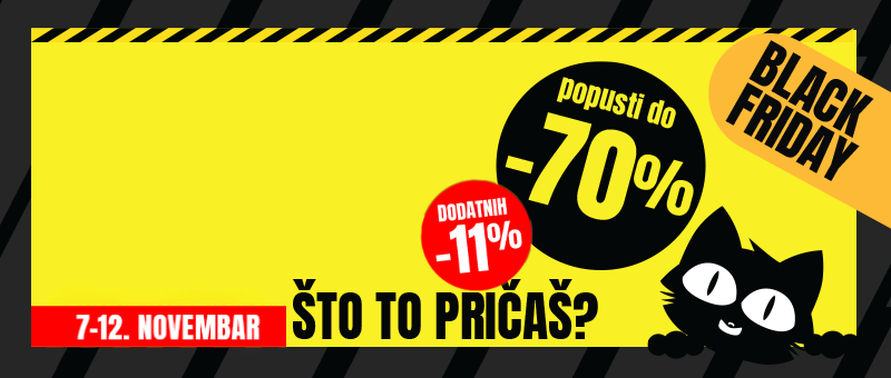 BLACK FRIDAY I POPUSTI DO -70% + DODATNIH -11%! 