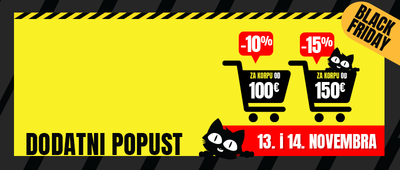 SAMO 13. i 14.11. ISKORISTITE DO -15% POPUSTA NA KORPU!