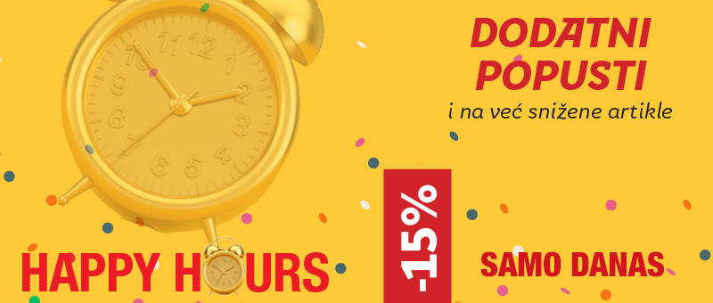 SREĆNI SATI | DODATNIH -15% SAMO DANAS 23. APRILA!